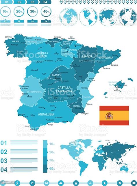 Infográfico Mapa De Espanha Arte Vetorial De Stock E Mais Imagens De