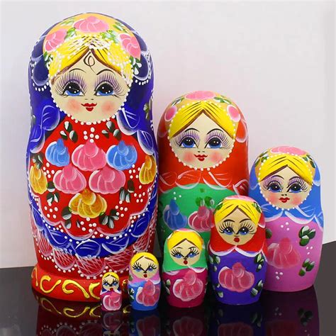 wooden matryoshka doll set of 7 layers nesting dolls matryoshka madness russian doll wooden