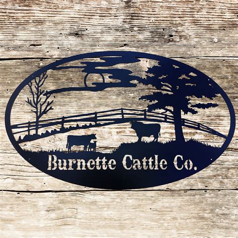 Cattle Grazing In The Field Ranch Sign E24 In 2020 Farm Signs Barn