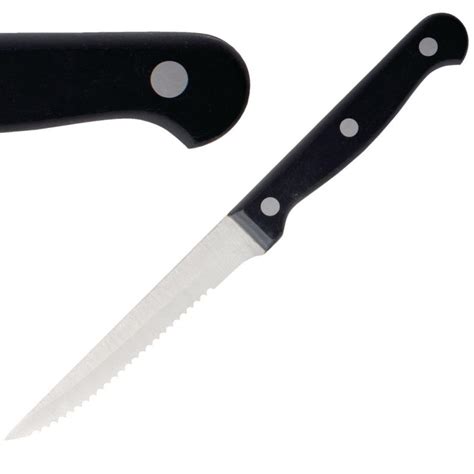 Olympia Serrated Steak Knives Black Handle C134 Next Day Cate