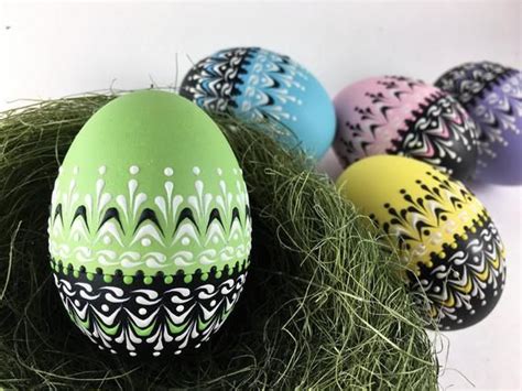 Polish Easter Egg Chicken Egg Pysanky Wax Embossed Pysanka Etsy