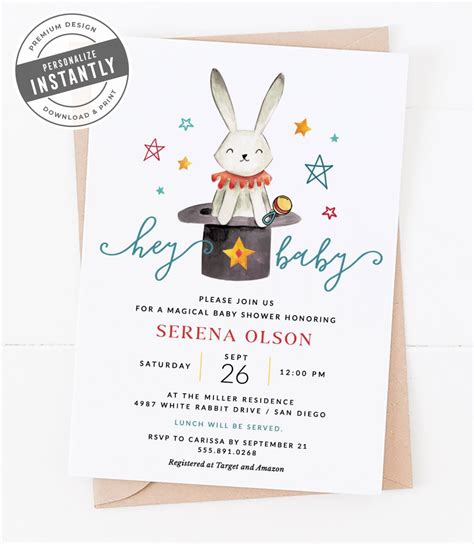 Magic And Wonder Baby Shower Invitation Hostess With The Mostess