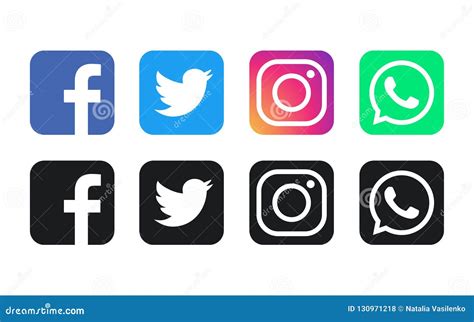 Logotipos De Facebook De Whatsapp De Twitter Y De Instagram Foto De