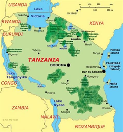 Detailed Map Of Tanzania