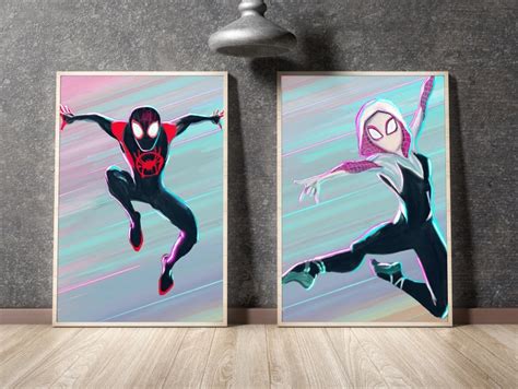 Gwen Stacy Spiderverse Miles Morales Spider Gwen Poster Etsy