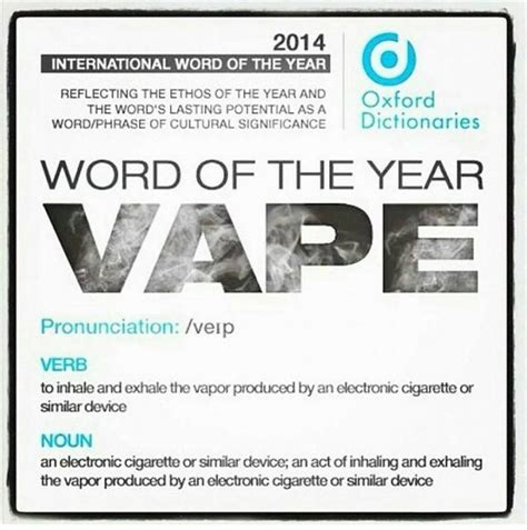 2014 Oxford Word Of The Year VAPE Chainvapers Ejuice Vapeshop