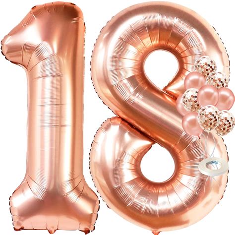 Buy Giant Rose Gold 18 Balloon Numbers 40 Inch 18th Birthday