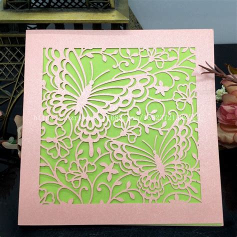 Laser Cut Blank Greeting Card Paper Postcards Butterfly Invitation