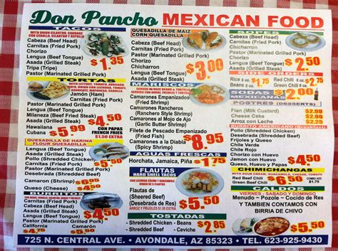 Making traditional mexican food at home is easier than you think. Don Pancho Mexican Food Menu, Menu for Don Pancho Mexican ...