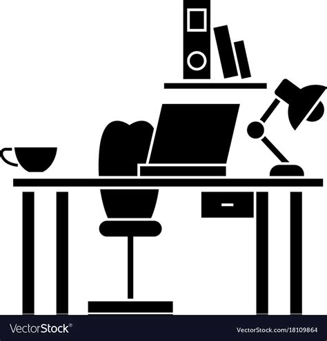 Office Desk Home Desk Icon Royalty Free Vector Image