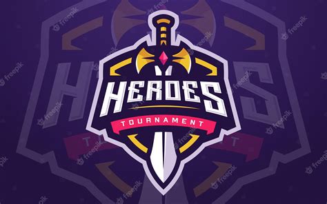 Premium Vector Professional Heroes Esports Logo Template With Sword