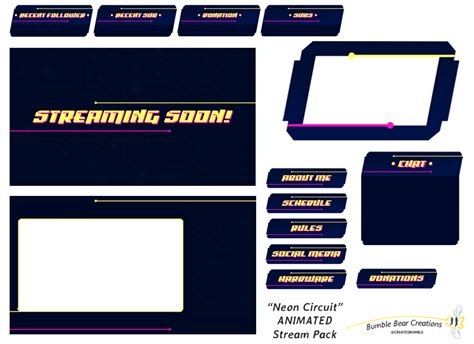 Neon Circuit Animated Stream Package