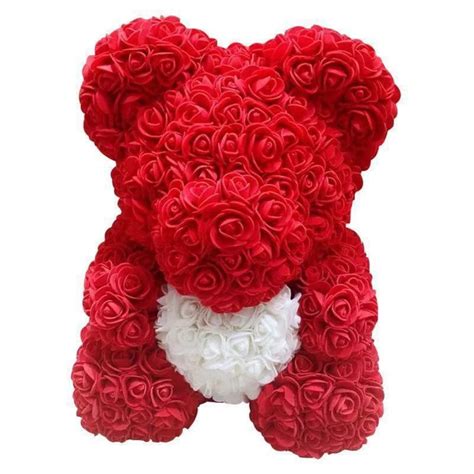 25cm Red Rose Teddy Bear Rose Flower Valentines Day T Room Etsy