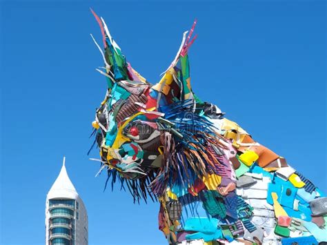 Riesige Katze Skulptur Namens Der Iberischen Luchs Kunst Von Bordalo Ii