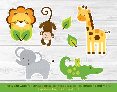 Jumbo Zoo Animal Cutouts Baby Jungle Animal Clip Art Clipartsco
