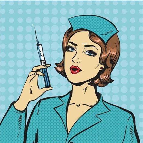 Nurse With Syringe Cartoon Illustration — Stock Vector © Izakowski