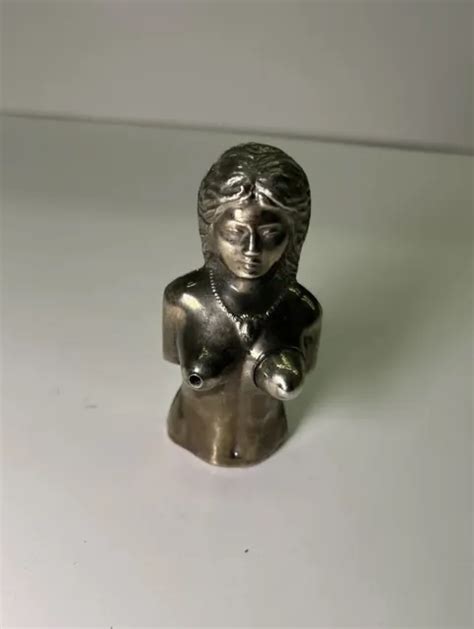 Vintage Nude Female Bust Refillable Butane Torch Lighter Naked Woman