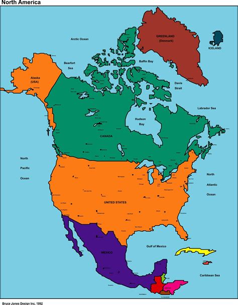 Map North America Guide Of The World