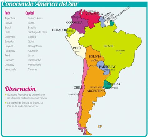 Mapa Pol Tico De Am Rica Del Sur Escolar Abc Color