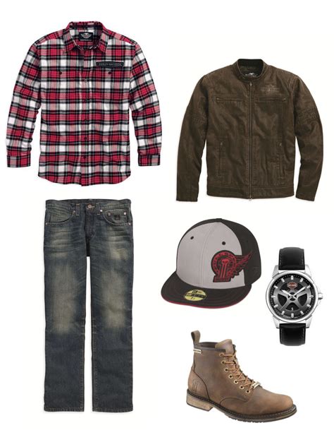 Harley davidson flannel jacket mens xxl. Harley-Davidson Mens Outfit: Slimfit Jeans, Flannel ...