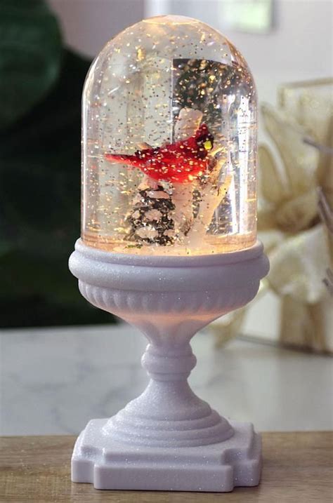 Lighted Cardinal Musical Snow Globe On Pedestal 2429020 Christmas