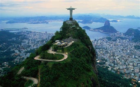 Statue Of Jesus Rio De Janeiro Brazil Aerial View