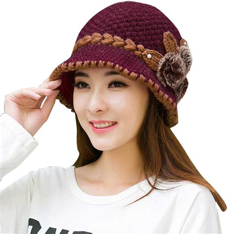 Betiyuaoe Winter Caps Beanies For Women Fashion Lady Warm Crochet