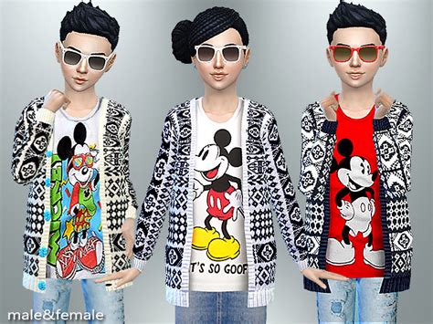 Pzcmickey Mouse Fall Cardigan The Sims 4 Catalog
