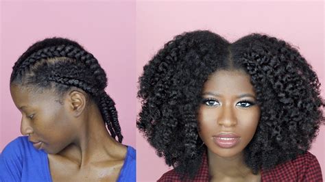 How To Achieve Big Hair With 4 Cornrows 4a4b4c Natural Hair Ft