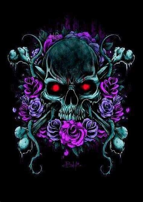 Skulls Purple Roses And Purple On Pinterest