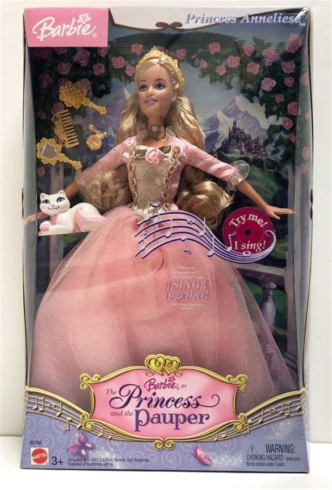 barbie the princess and the pauper anneliese doll singing 2004 b5768 tset new mattel dolls