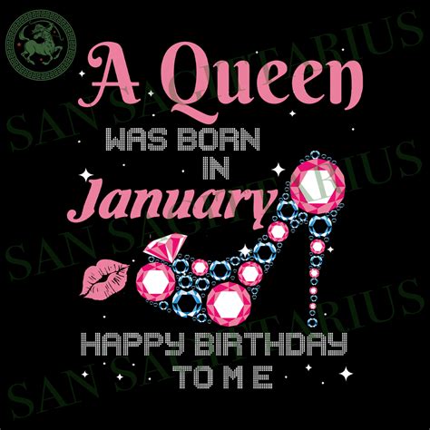January Girl Svg, Born In January, January Queen Svg, Birthday in January, January Svg, Birthday 