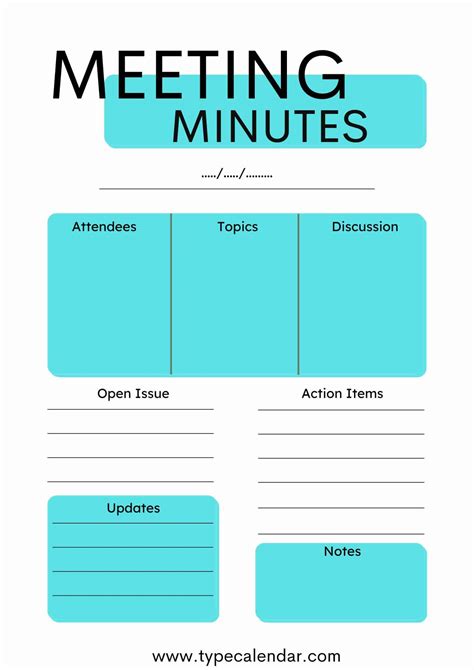 Free Printable Corporate Meeting Minutes Templates Word Excel Pdf