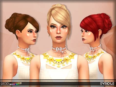 The Sims Resource Enriques`s Wedd Hair Retextured By Jurvv Sims 4