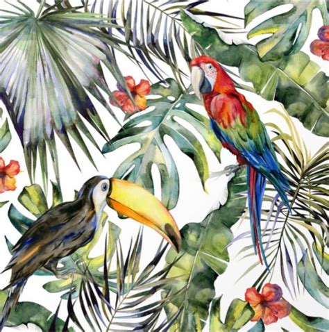 Tropical Jungle Abstract Art Interior Art Artwork Hand Painted