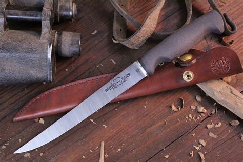 white river knives 8 5 traditional fillet knife black canvas micarta 440c