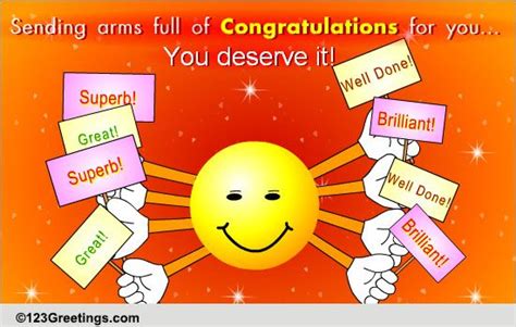 Congratulations You Deserve It Free Congratulations Ecards 123