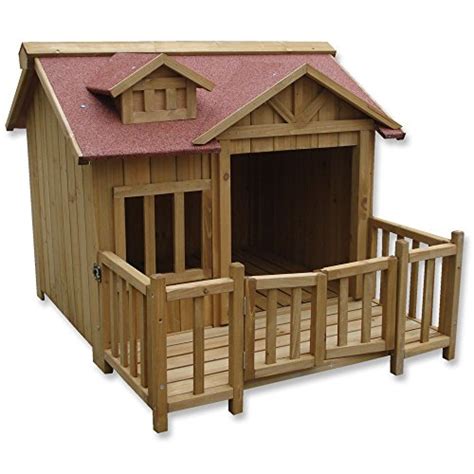 Xl Outdoor Dog Kennel Dog House With Veranda Massive Wood