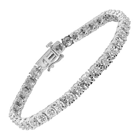 14 Ct Diamond Tennis Bracelet In Sterling Silver 749165244989 Ebay