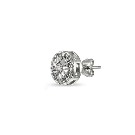 Online Sterling Silver 10ct Diamond Miracle Set Round Stud Earrings