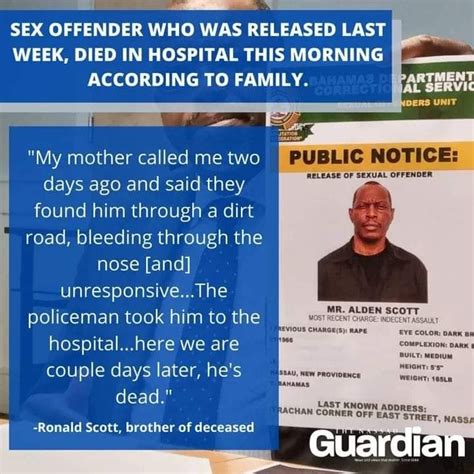 Serial Sex Offender Alden Scott Who The Bahamas Times Facebook