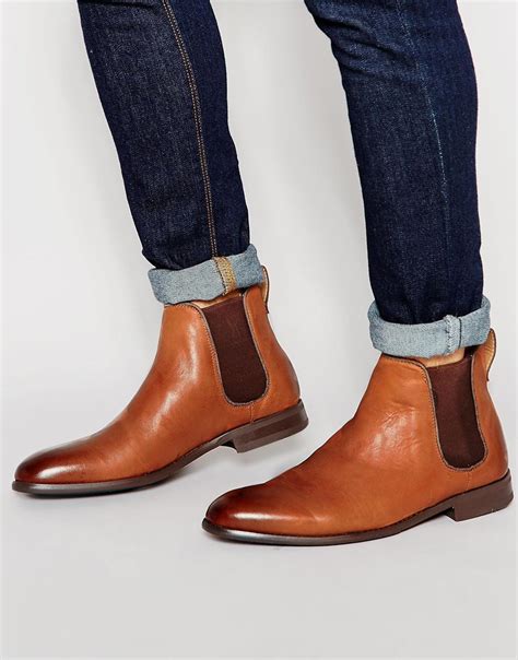 Lyst Aldo Merin Leather Chelsea Boots Tan In Brown For Men