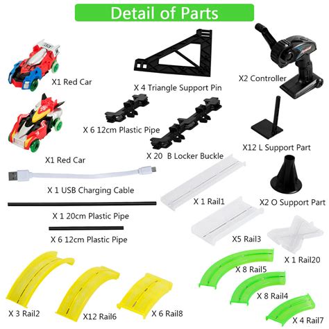 Buy Gymax Autoflier Kids Rc Rail Car Race Track Set 285ft 3d Track