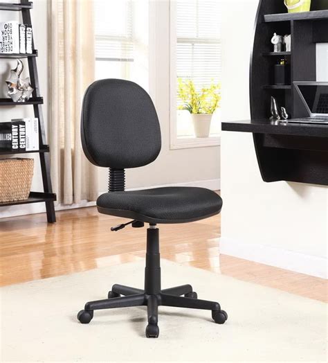 The most common desk chair no wheels material is metal. HOME OFFICE : CHAIRS - Casual Black Office Chair With ...