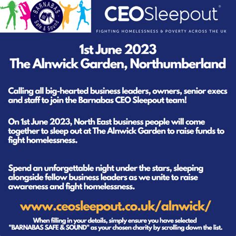 Ceo Sleepout Uk 2023 Barnabas Safe And Sound