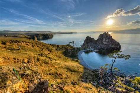 Shaman Rock Island Of Olkhon Lake Baikal Russia Stock Photo Image