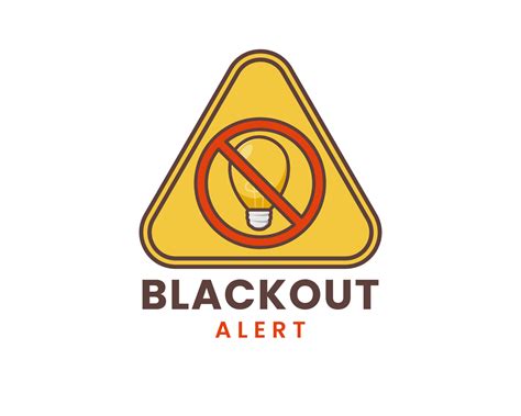 Blackout Power Outage Icon Symbol Sticker No Electricity Symbol With