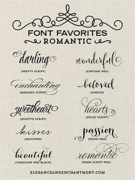 Font Favorites Romantic Michellehickeydesign