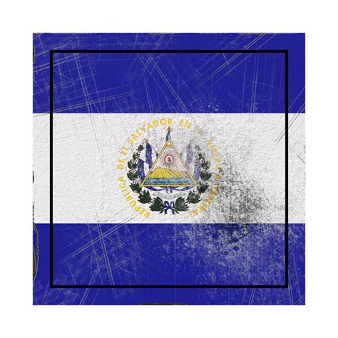 Republic Of El Salvador Flag In Concrete Square Stock Illustration