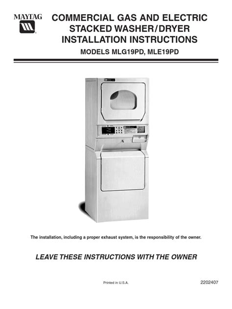 How do you install lights in a swimming pool? Maytag Installation Instructions for Washer Dryer Models ...